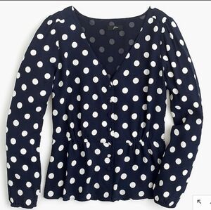 J. Crew - Polkadot Crepe Peplum Blouse